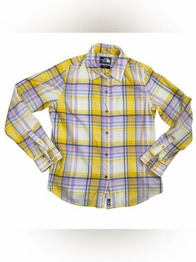 The North Face Yellow & Lavender Plaid Button-Down Shirt